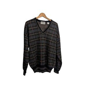 𝅺Vintage Segreto Italian Merino Wool V-neck Grandpa Pullover Sweater Size XL